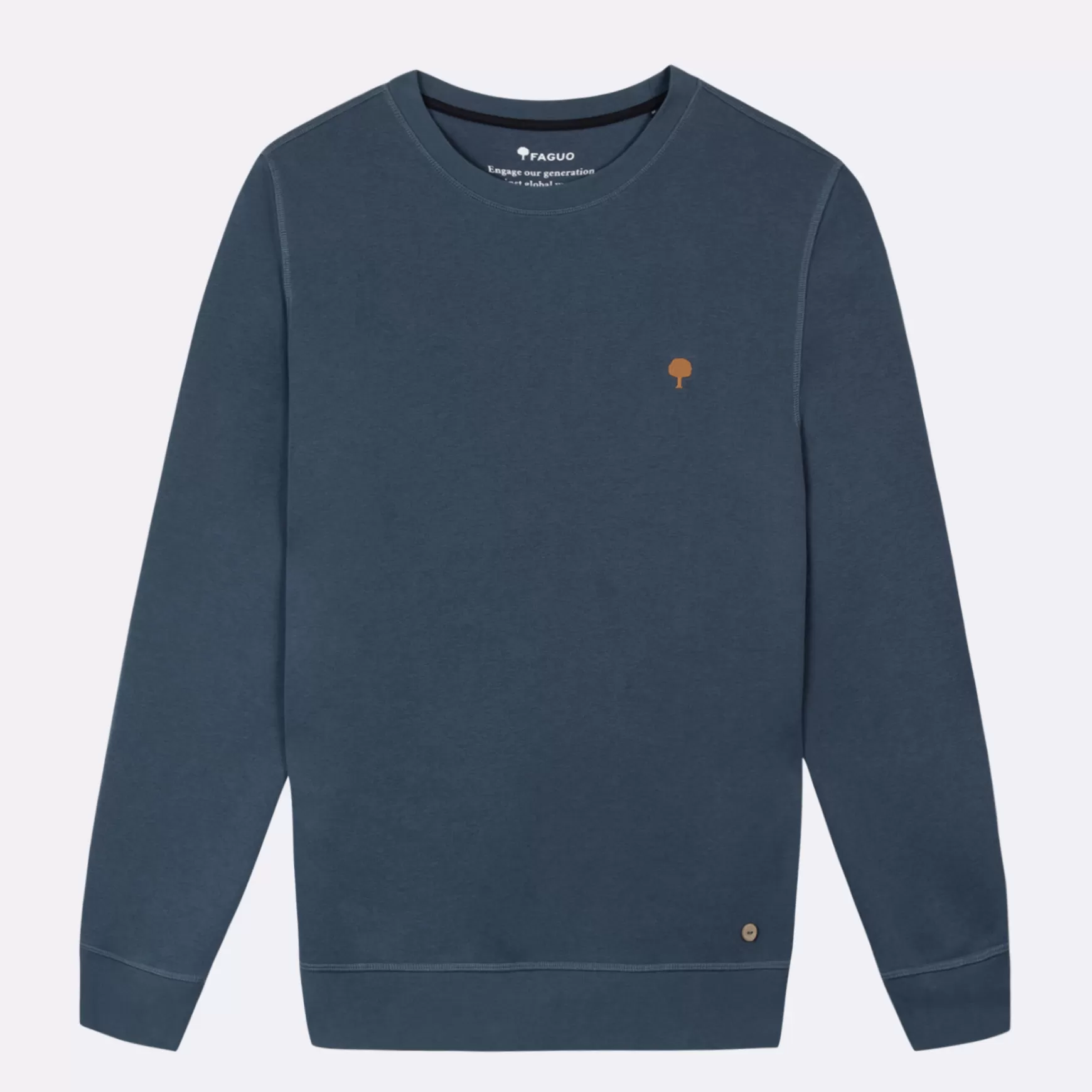 Faguo-Sweatshirts^FAGUO Blauw Sweatshirt Met Boomborduurwerk