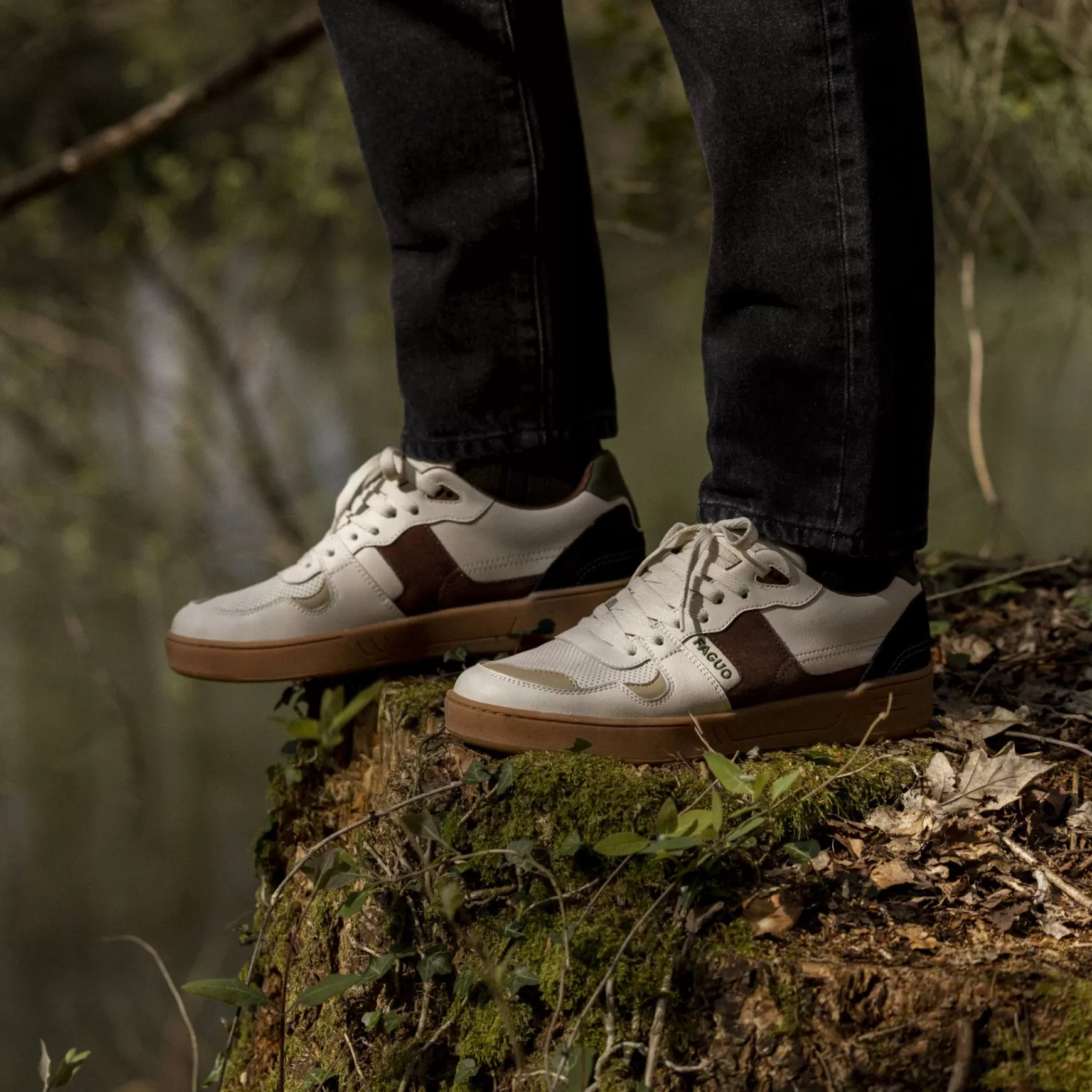 Mens - Schoenen^FAGUO Ecru, Bruine En Kaki Manden