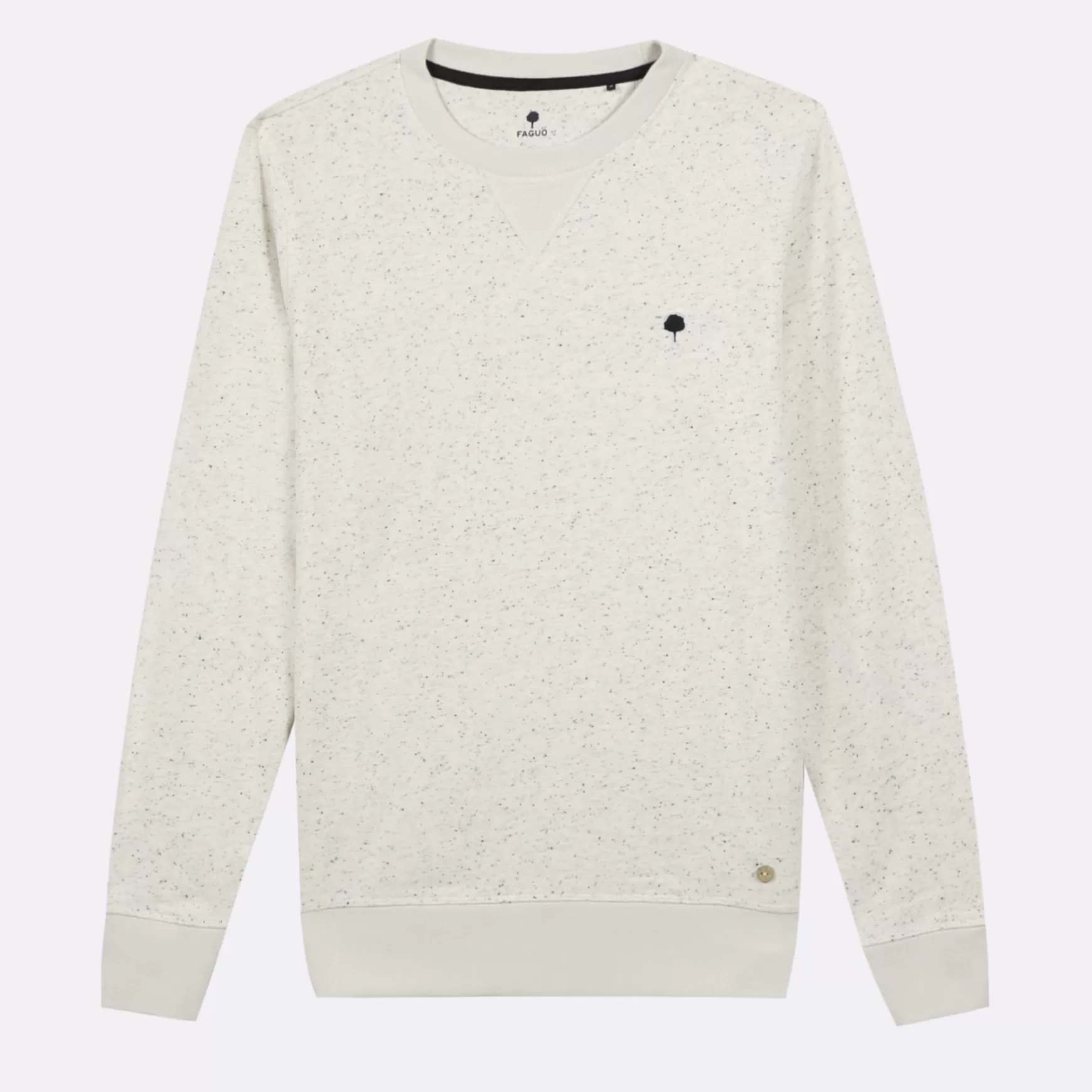 Faguo-Sweatshirts^FAGUO Ecru Sweatshirt Met Ronde Hals