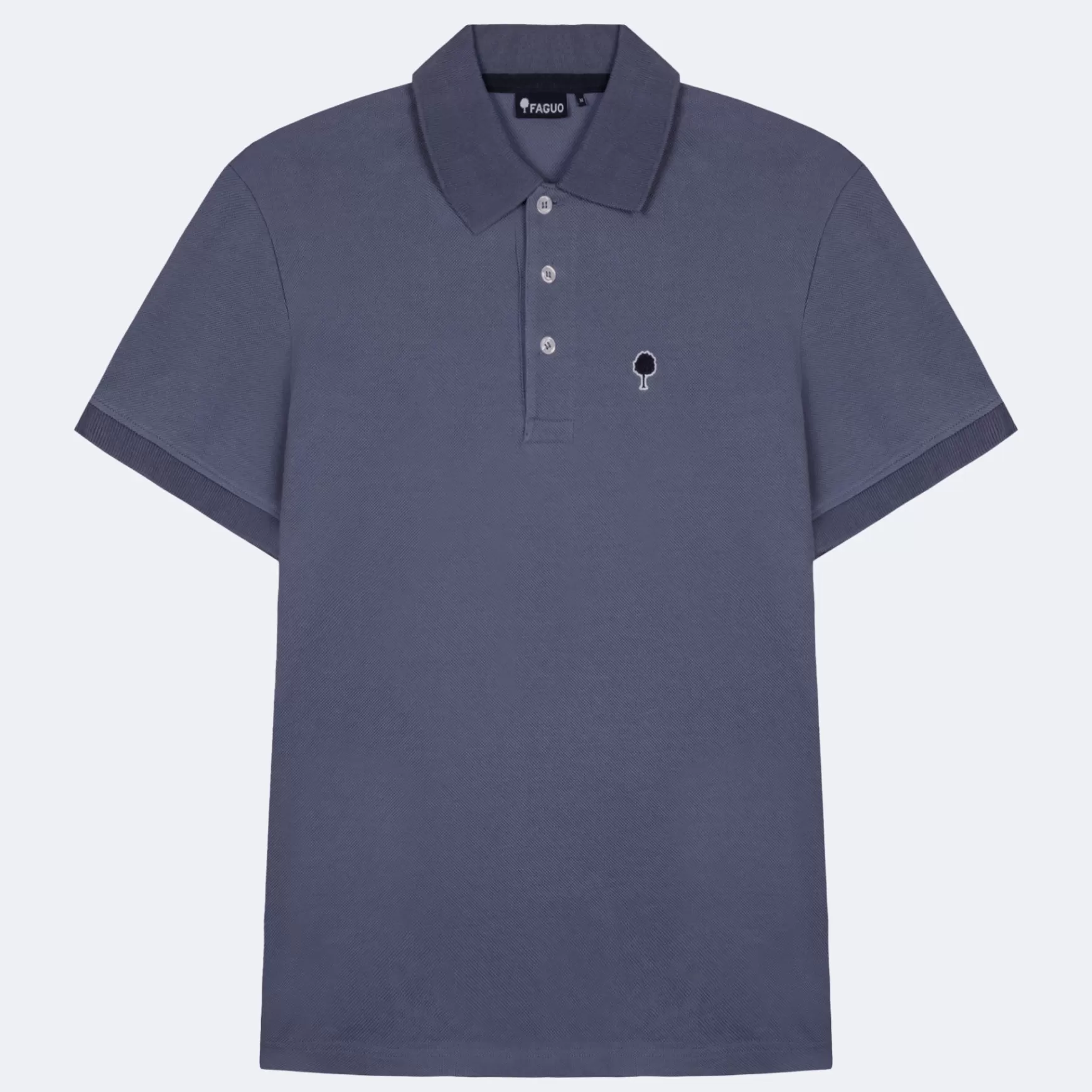 Poloshirts Voor Heren^FAGUO Gewassen Marineblauw Poloboomborduurwerk