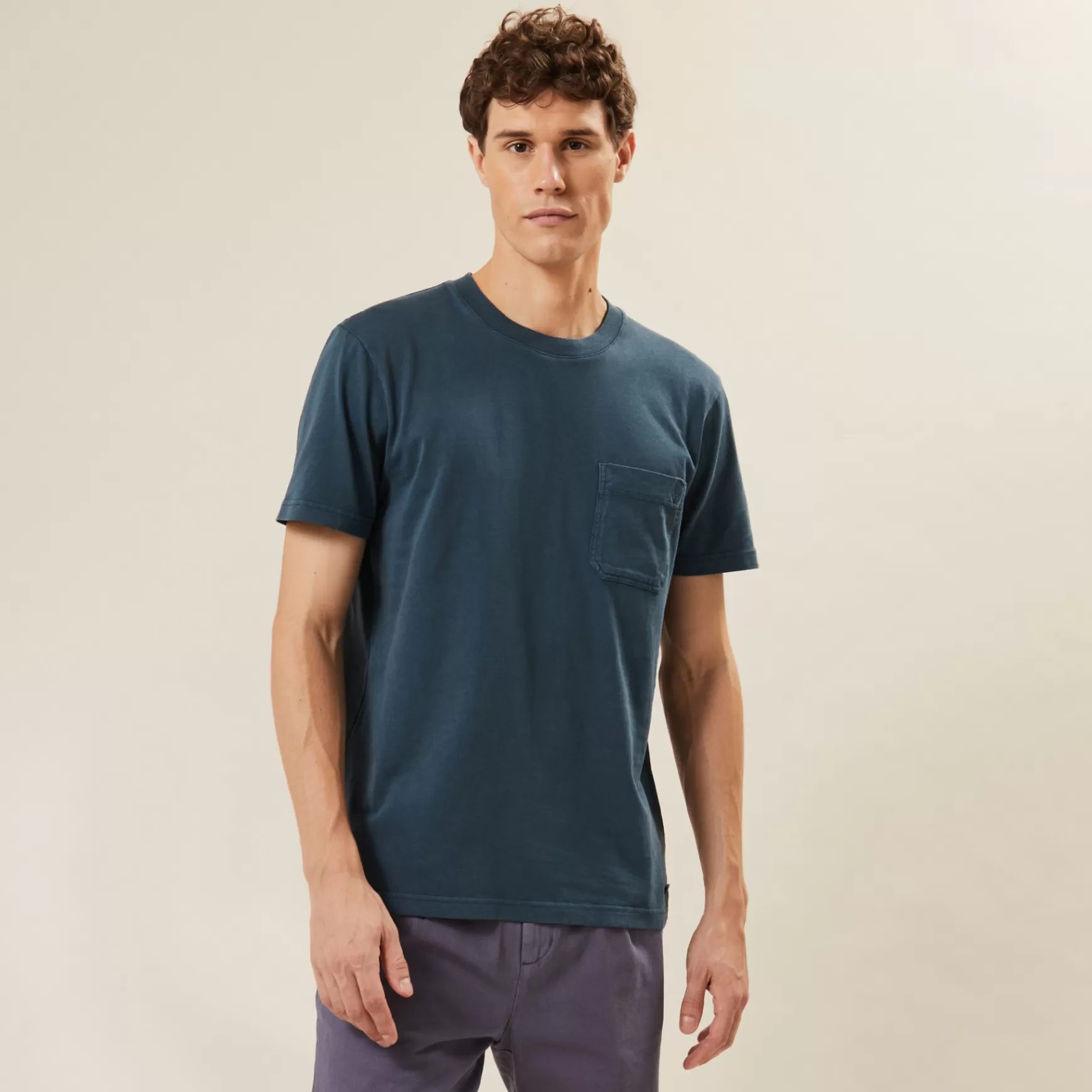 Faguo-T-Shirts^FAGUO Gewassen Marineblauw T-Shirt