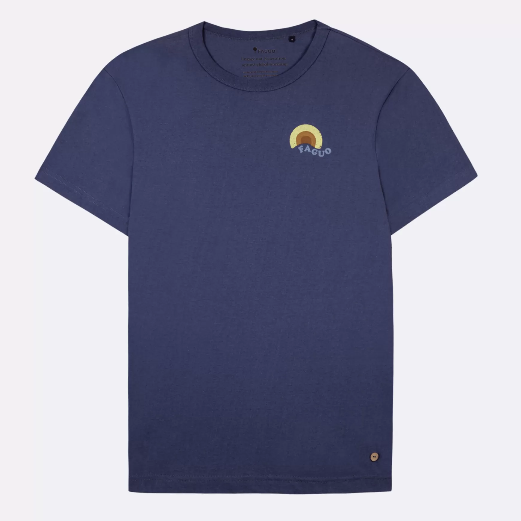 Faguo-T-Shirts^FAGUO Gewassen Marineblauw T-Shirt Op Naar De Zee