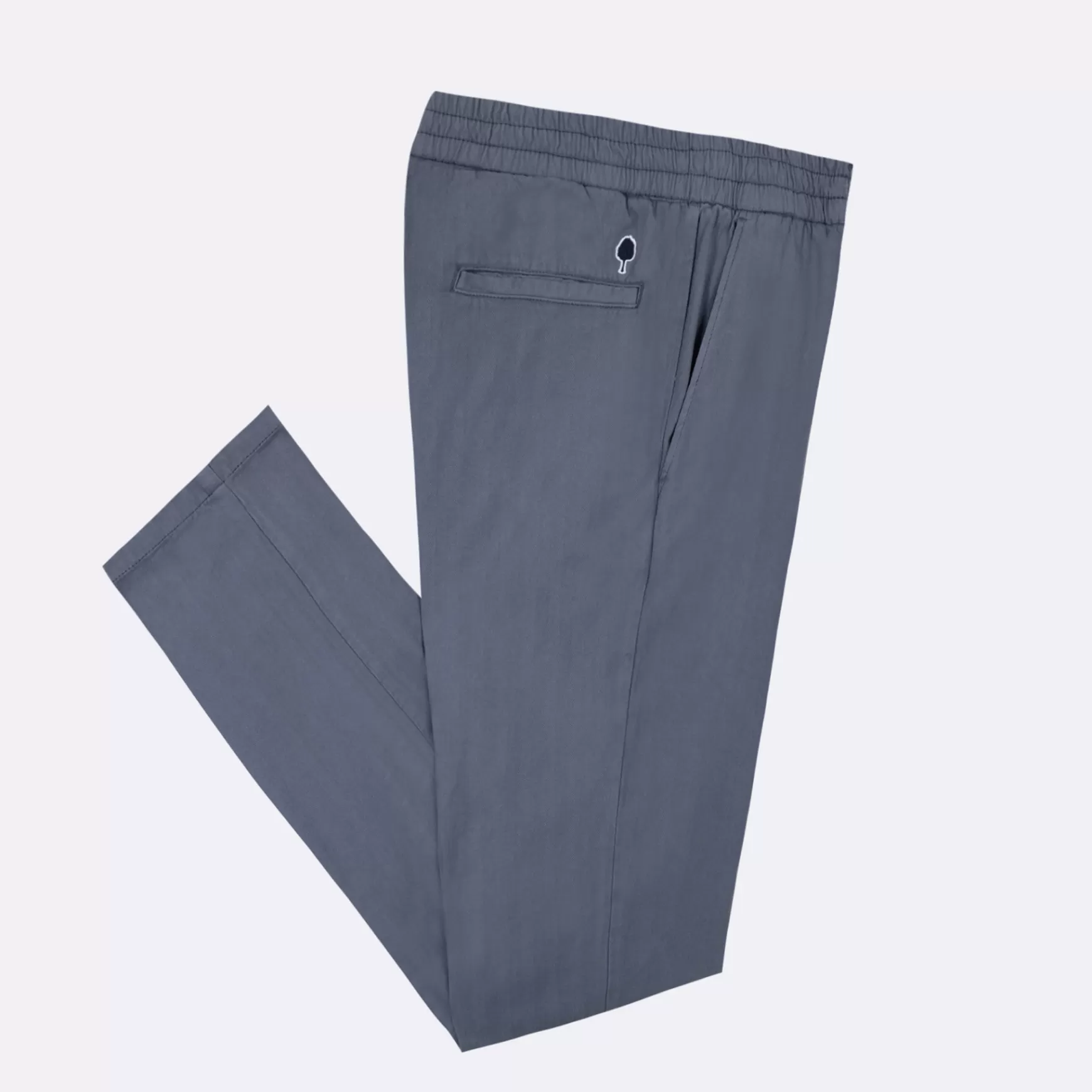 Chino'S En Broeken^FAGUO Gewassen Marineblauwe Elastische Broek Met Taps Toelopende Snit