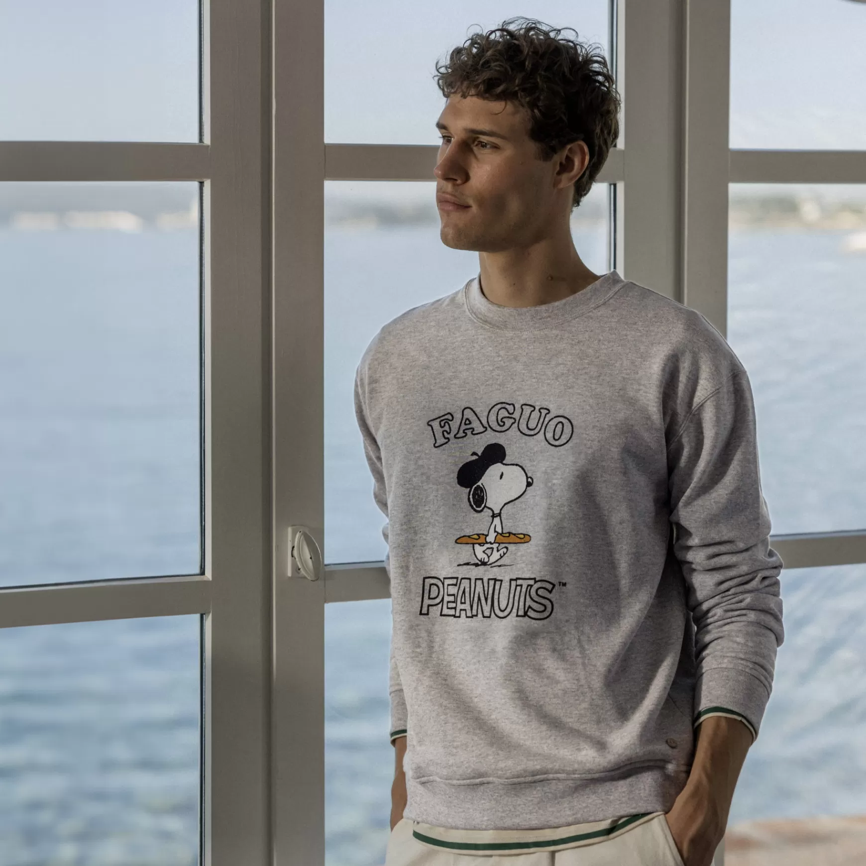 Faguo-Sweatshirts^FAGUO Grijs Sweatshirt Lab Peanuts