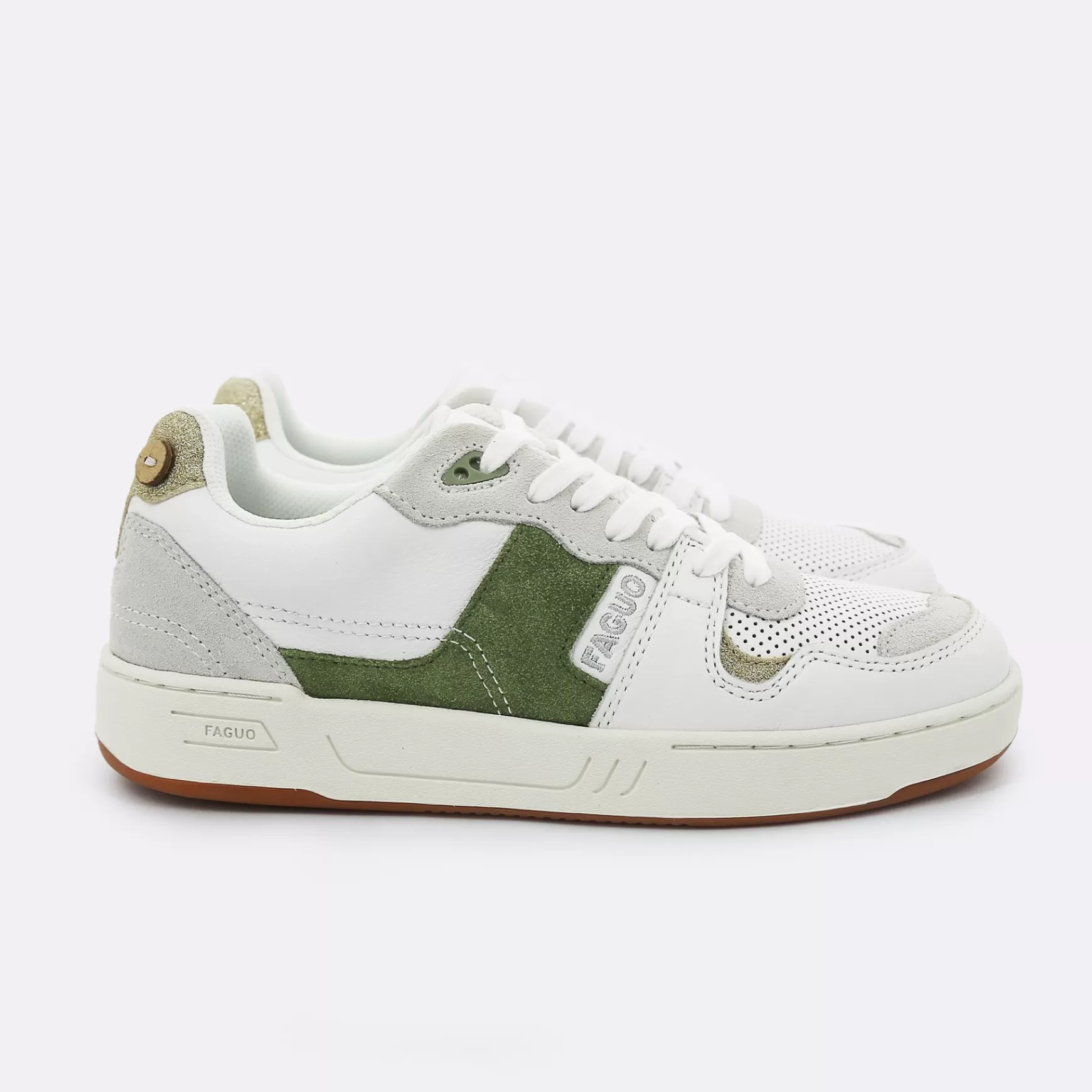 Vrouw - Schoenen^FAGUO Kaki & Gouden Sneakers