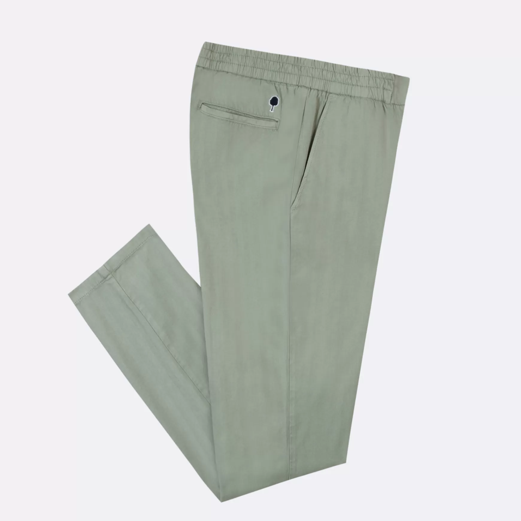 Chino'S En Broeken^FAGUO Lichtgroene Elastische Broek Met Taps Toelopende Snit