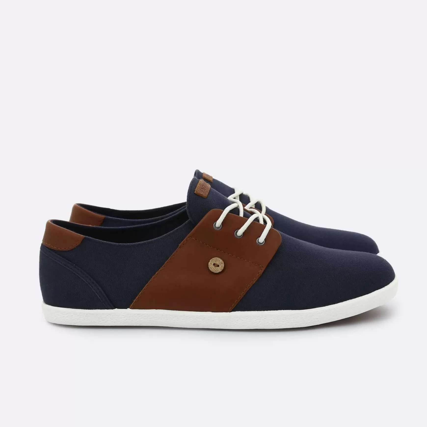 Mens - Schoenen^FAGUO Marineblauw En Getaand Tennis