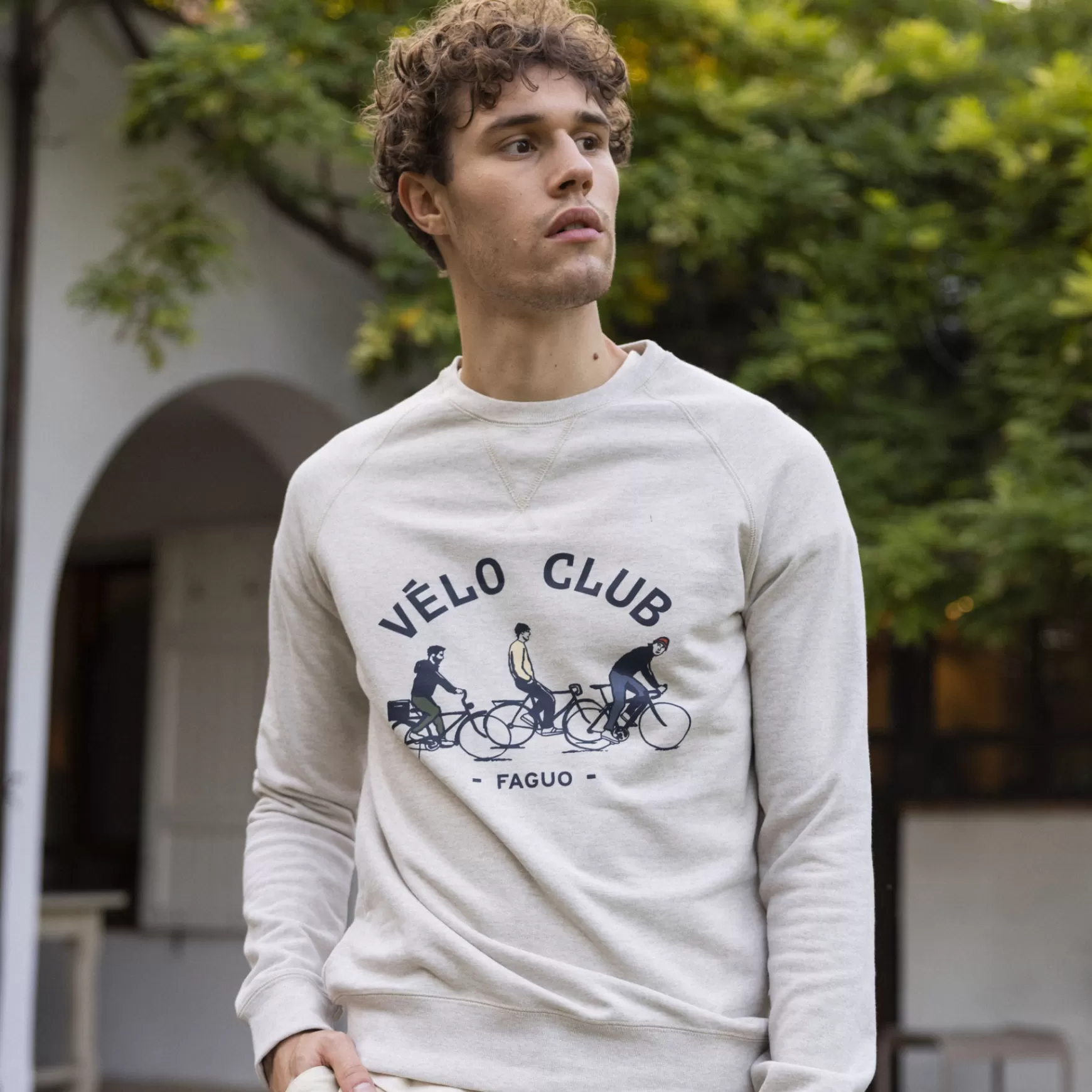 Faguo-Sweatshirts^FAGUO Medium Beige Gemeleerd Sweatshirt