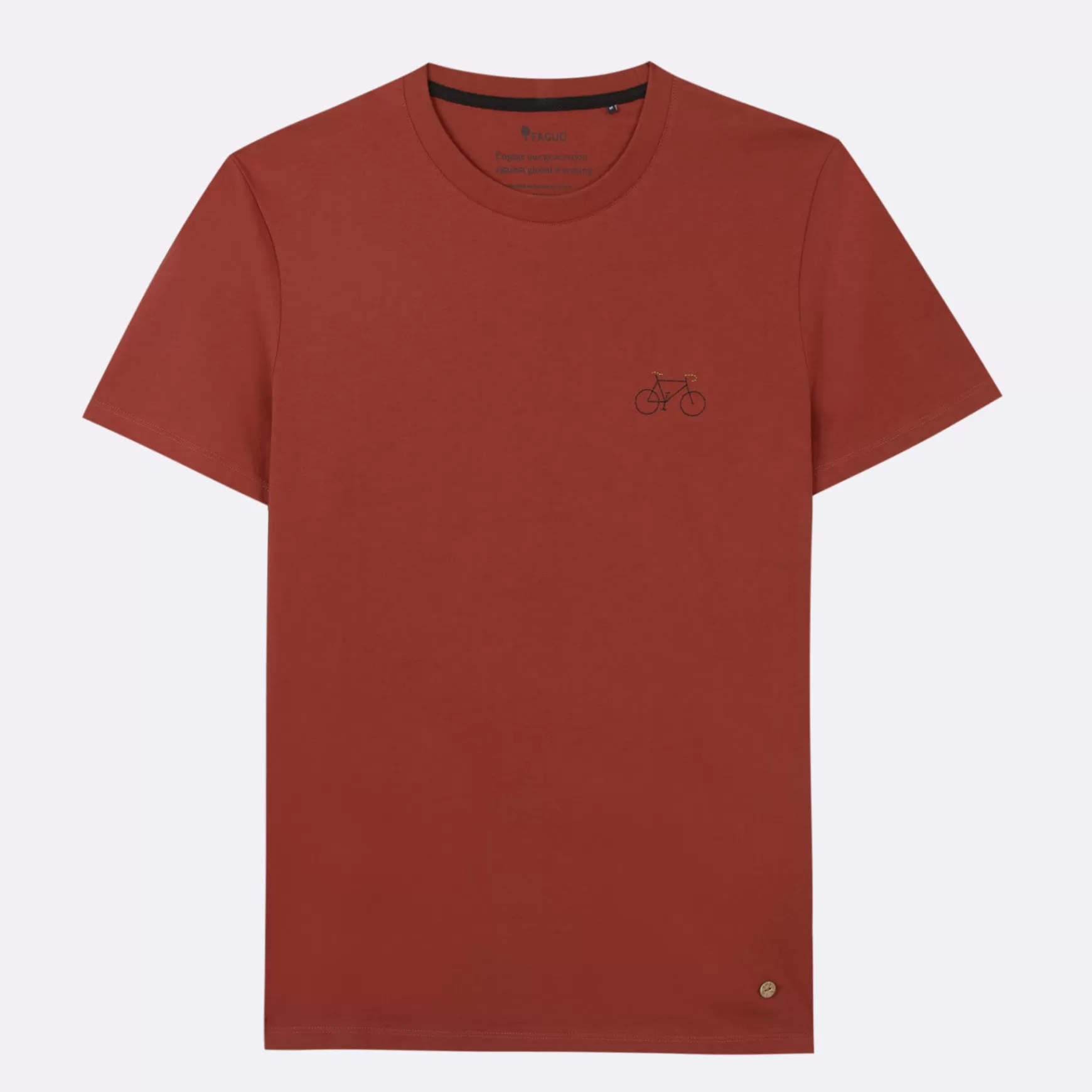 Faguo-T-Shirts^FAGUO Oud Rood T-Shirt Met Ronde Hals