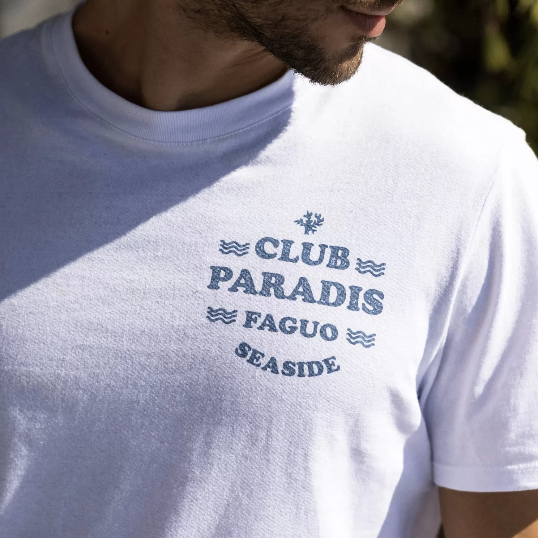 Faguo-T-Shirts^FAGUO Wit T-Shirt Club Paradis